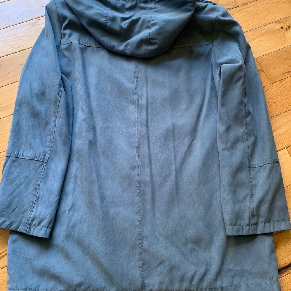 Fen-nelli Women’s Sage Green Suede Feel Hooded Jacket | Size 9/10 - Picture 10 of 10
